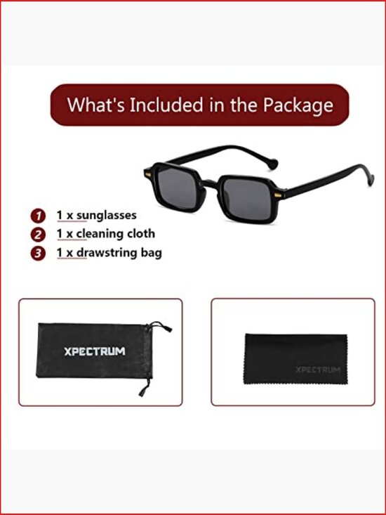 Small Rectangle Retro Sunglasses for Men Women Trendy Vintage Square Sun main image 4